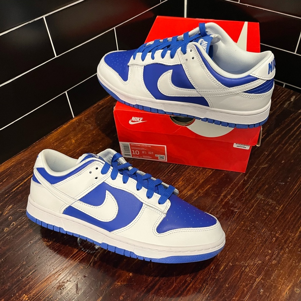 DS Nike Dunk Low Racer Blue Size 10 With Box 2022 Release Brand New